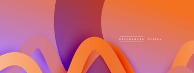 Gölge efektli dalga çizgisi olan soyut gradyan arkaplan. Geometrik bileşim. 3B gölge efektleri ve sıvı eğimleri