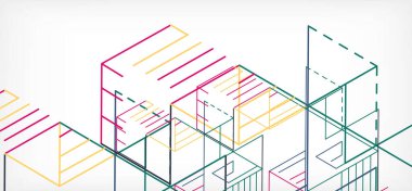 Soyut arkaplan. Beyaz arkaplanda renk çizgileri. Doğrusal soyut kompozisyon. Duvar kağıdı, afiş, arkaplan, iniş sayfası için tekno veya iş konsepti