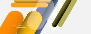 Yuvarlak şekiller ve çizgiler üst üste biniyor. Duvar kağıdı afişi veya iniş sayfası için vektör illüstrasyonu