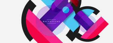 Yuvarlak geometrik şekiller çizgiler ve daireler. Duvar kağıdı afişi ya da iniş sayfası için vektör şablonu