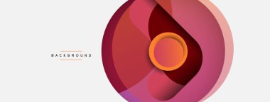 Çember ve yuvarlak şekiller soyut arkaplan. Duvar kağıdı afişi veya iniş sayfası için vektör illüstrasyonu