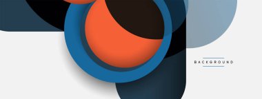 Yaratıcı geometrik duvar kağıdı. Asgari soyut arkaplan. Duvar kağıdı arkaplanı veya iniş sayfası için daire bileşimi vektör çizimi