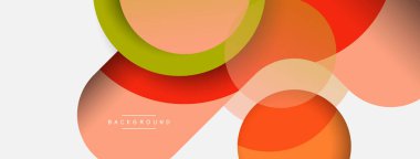 Vektör yuvarlak şekilli daireler minimum geometrik arkaplan. Duvar kağıdı afişi veya iniş sayfası için vektör illüstrasyonu