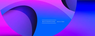 Yaratıcı geometrik duvar kağıdı. Asgari soyut arkaplan. Duvar kağıdı arkaplanı veya iniş sayfası için daire ve dalga kompozisyon vektör çizimi