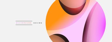 Yaratıcı geometrik duvar kağıdı. Asgari soyut arkaplan. Duvar kağıdı arkaplanı veya iniş sayfası için daire ve dalga kompozisyon vektör çizimi