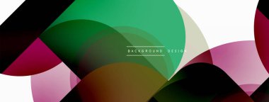 Yuvarlak üçgen çizgileri ve daireleri şekillendirir. Duvar kağıdı afişi arkaplanı veya iniş sayfası için Geometrik vektör çizimi