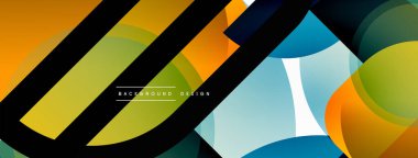 Geometrik asgari duvar kağıdı. Geometrik şekiller. Duvar kağıdı afişi veya iniş sayfası için vektör illüstrasyonu