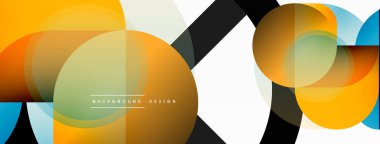 Yaratıcı geometrik duvar kağıdı. Asgari çember üçgen ve kare çizgi soyut arkaplan. Duvar kağıdı afişi veya iniş sayfası için vektör illüstrasyonu