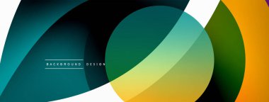 Yaratıcı geometrik duvar kağıdı. Asgari soyut arkaplan. Duvar kağıdı arkaplanı veya iniş sayfası için daire dalga ve yuvarlak şekiller kompozisyon vektör çizimi