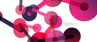 Soyut arkaplan. Yuvarlak noktalar çizgilerle birleşti. Duvar kağıdı, afiş, arkaplan veya iniş için moda tekno iş şablonu