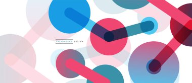 Çizgi noktaları geometrik soyut arkaplan bağlantıları. Çizgilerle birbirine bağlı çemberler. Duvar kağıdı, afiş, arkaplan veya iniş için moda tekno iş şablonu