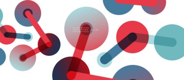 Çizgi noktaları geometrik soyut arkaplan bağlantıları. Çizgilerle birbirine bağlı çemberler. Duvar kağıdı, afiş, arkaplan veya iniş için moda tekno iş şablonu