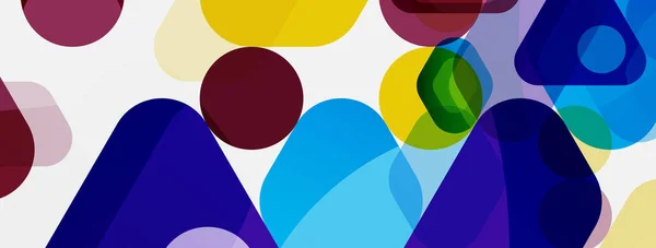 Bolhas de cor e formas geométricas arredondadas no branco. Vetor geométrico fundo abstrato mínimo para papel de parede, banner, fundo, landing page —  Vetores de Stock