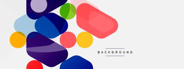 Abstract round geometric shapes and circles background. Trendy techno business template for wallpaper, banner, background or landing — Stock Vector