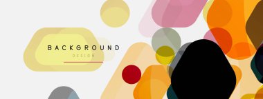 Beyaz üzerine renkli baloncuklar ve yuvarlak geometrik şekiller. Duvar kağıdı, pankart, arkaplan, iniş sayfası için vektör geometrik asgari özet arkaplan