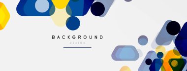 Beyaz üzerine renkli baloncuklar ve yuvarlak geometrik şekiller. Duvar kağıdı, pankart, arkaplan, iniş sayfası için vektör geometrik asgari özet arkaplan