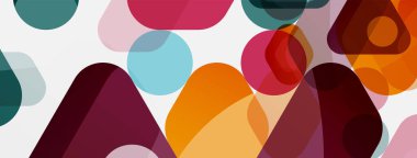 Beyaz üzerine renkli baloncuklar ve yuvarlak geometrik şekiller. Duvar kağıdı, pankart, arkaplan, iniş sayfası için vektör geometrik asgari özet arkaplan