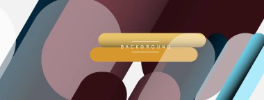 Soyut arkaplan. Yuvarlak şekiller, gri arkaplanda çizgiler. Duvar kağıdı afişi veya iniş sayfası için vektör illüstrasyonu