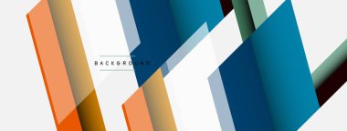 Vektör arkaplanı. Gölge efektli soyut örtüşen renk çizgileri tasarımı. Duvar kağıdı afişi için resim arkaplanı veya iniş sayfası