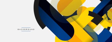 Yuvarlak geometrik şekiller çizgiler ve daireler. Duvar kağıdı afişi ya da iniş sayfası için vektör şablonu