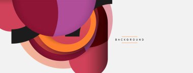 Çember ve yuvarlak şekiller soyut arkaplan. Duvar kağıdı afişi veya iniş sayfası için vektör illüstrasyonu