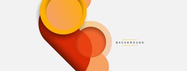 Çember ve yuvarlak şekiller soyut arkaplan. Duvar kağıdı afişi veya iniş sayfası için vektör illüstrasyonu