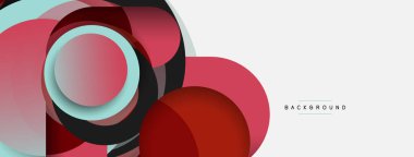 Yaratıcı geometrik duvar kağıdı. Asgari soyut arkaplan. Duvar kağıdı arkaplanı veya iniş sayfası için daire bileşimi vektör çizimi