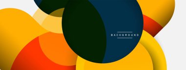 Çember ve yuvarlak şekiller soyut arkaplan. Duvar kağıdı afişi veya iniş sayfası için vektör illüstrasyonu