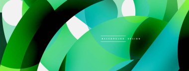 Yuvarlak şekiller daireler ve diğer geometrik şekiller. Duvar kağıdı afişi arkaplan kartı veya iniş sayfası için vektör illüstrasyonu