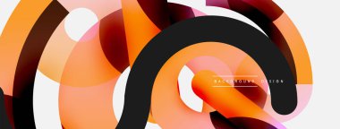 Yuvarlak şekiller daireler ve diğer geometrik şekiller. Duvar kağıdı afişi arkaplan kartı veya iniş sayfası için vektör illüstrasyonu