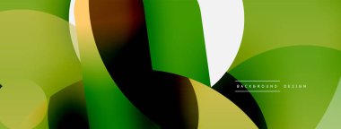 Yuvarlak şekiller daireler ve diğer geometrik şekiller. Duvar kağıdı afişi arkaplan kartı veya iniş sayfası için vektör illüstrasyonu