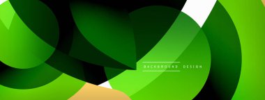 Renkli geometrik şekilli soyut arkaplan. Yuvarlak şekilli, daire ve çizgilerle çok güzel bir arka plan. Geometrik tasarım. Vektör illüstrasyonu
