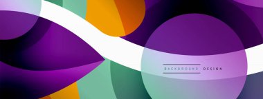 Yaratıcı geometrik duvar kağıdı. Asgari soyut arkaplan. Duvar kağıdı arkaplanı veya iniş sayfası için daire dalga ve yuvarlak şekiller kompozisyon vektör çizimi