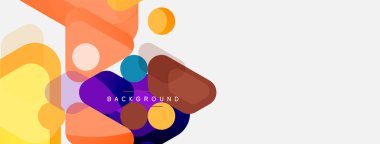 Soyut yuvarlak geometrik şekiller ve daireler. Duvar kağıdı, afiş, arkaplan veya iniş için moda tekno iş şablonu