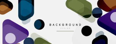 Soyut yuvarlak geometrik şekiller ve daireler. Duvar kağıdı, afiş, arkaplan veya iniş için moda tekno iş şablonu