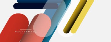 Yuvarlak şekiller ve çizgiler üst üste biniyor. Duvar kağıdı afişi veya iniş sayfası için vektör illüstrasyonu