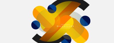 Yuvarlak geometrik şekiller çizgiler ve daireler. Duvar kağıdı afişi ya da iniş sayfası için vektör şablonu