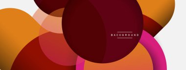 Vektör yuvarlak şekilli daireler minimum geometrik arkaplan. Duvar kağıdı afişi veya iniş sayfası için vektör illüstrasyonu