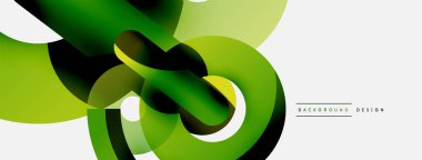 Yuvarlak şekiller daireler ve diğer geometrik şekiller. Duvar kağıdı afişi arkaplan kartı veya iniş sayfası için vektör illüstrasyonu