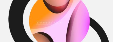 Yaratıcı geometrik duvar kağıdı. Asgari soyut arkaplan. Duvar kağıdı arkaplanı veya iniş sayfası için daire ve dalga kompozisyon vektör çizimi