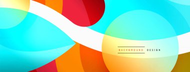 Yaratıcı geometrik duvar kağıdı. Asgari soyut arkaplan. Duvar kağıdı arkaplanı veya iniş sayfası için daire dalga ve yuvarlak şekiller kompozisyon vektör çizimi