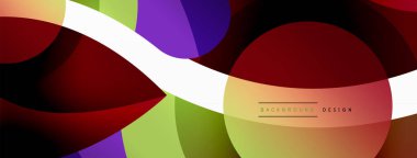 Yaratıcı geometrik duvar kağıdı. Asgari soyut arkaplan. Duvar kağıdı arkaplanı veya iniş sayfası için daire dalga ve yuvarlak şekiller kompozisyon vektör çizimi