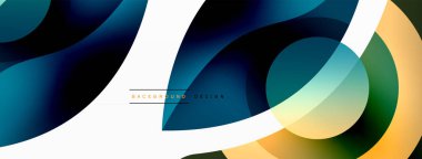 Yaratıcı geometrik duvar kağıdı. Asgari soyut arkaplan. Duvar kağıdı arkaplanı veya iniş sayfası için daire dalga ve yuvarlak şekiller kompozisyon vektör çizimi