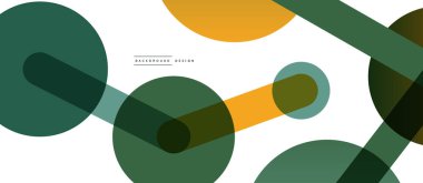 Çizgi noktaları geometrik soyut arkaplan bağlantıları. Çizgilerle birbirine bağlı çemberler. Duvar kağıdı, afiş, arkaplan veya iniş için moda tekno iş şablonu