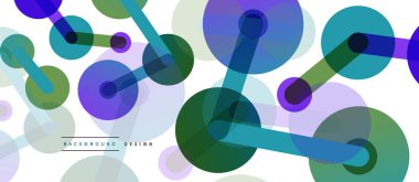 Çizgi noktaları geometrik soyut arkaplan bağlantıları. Çizgilerle birbirine bağlı çemberler. Duvar kağıdı, afiş, arkaplan veya iniş için moda tekno iş şablonu