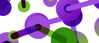 Soyut arkaplan. Yuvarlak noktalar çizgilerle birleşti. Duvar kağıdı, afiş, arkaplan veya iniş için moda tekno iş şablonu