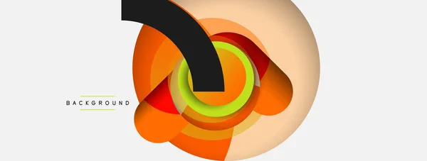 Vector ronde vormen cirkels minimale geometrische achtergrond. Vector illustratie voor behang banner achtergrond of landing page — Stockvector