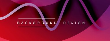 Gölge efektli dalga çizgisi olan soyut gradyan arkaplan. Geometrik bileşim. 3B gölge efektleri ve sıvı eğimleri