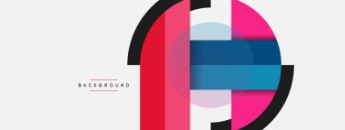 Yuvarlak geometrik şekiller çizgiler ve daireler. Duvar kağıdı afişi ya da iniş sayfası için vektör şablonu