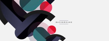 Yuvarlak geometrik şekiller çizgiler ve daireler. Duvar kağıdı afişi ya da iniş sayfası için vektör şablonu